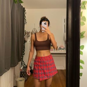 VINTAGE Red plaid skort